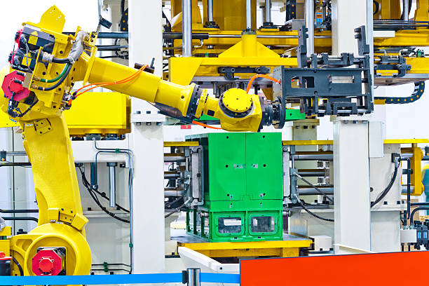 Foundry robot arm working in the foundry