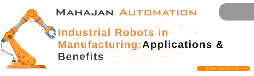 Industrial robots in manufacturing banner