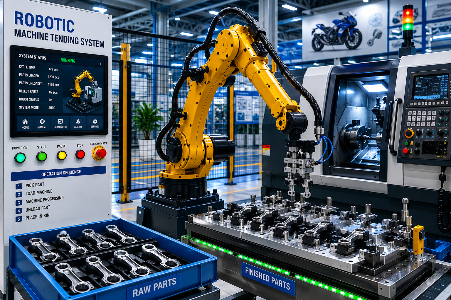 Robotic machine tending