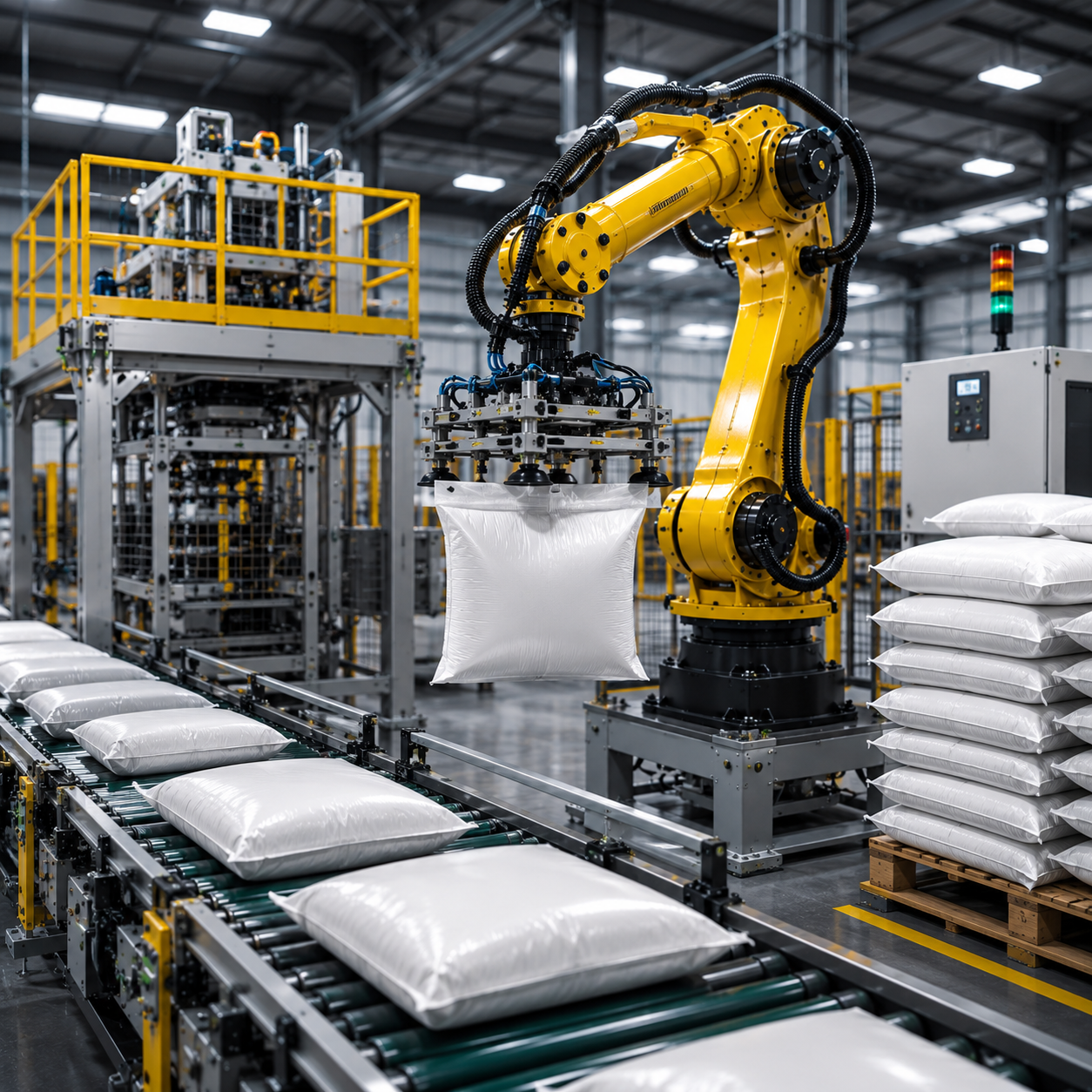 Automated packaging in modern factory
