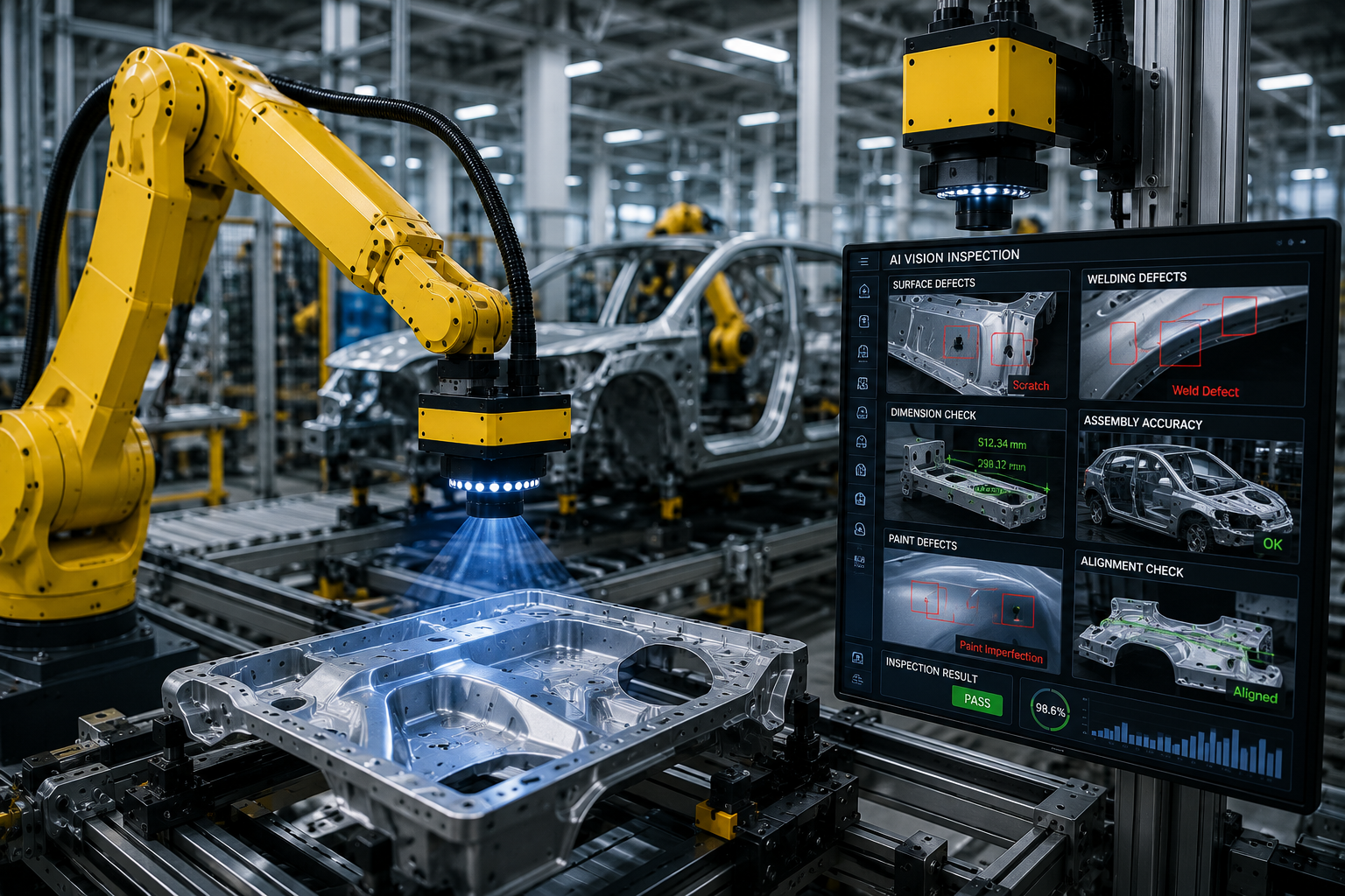 Automated vehicle assembly inspection line