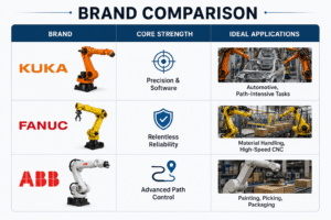 Brand comparison with industrial robots