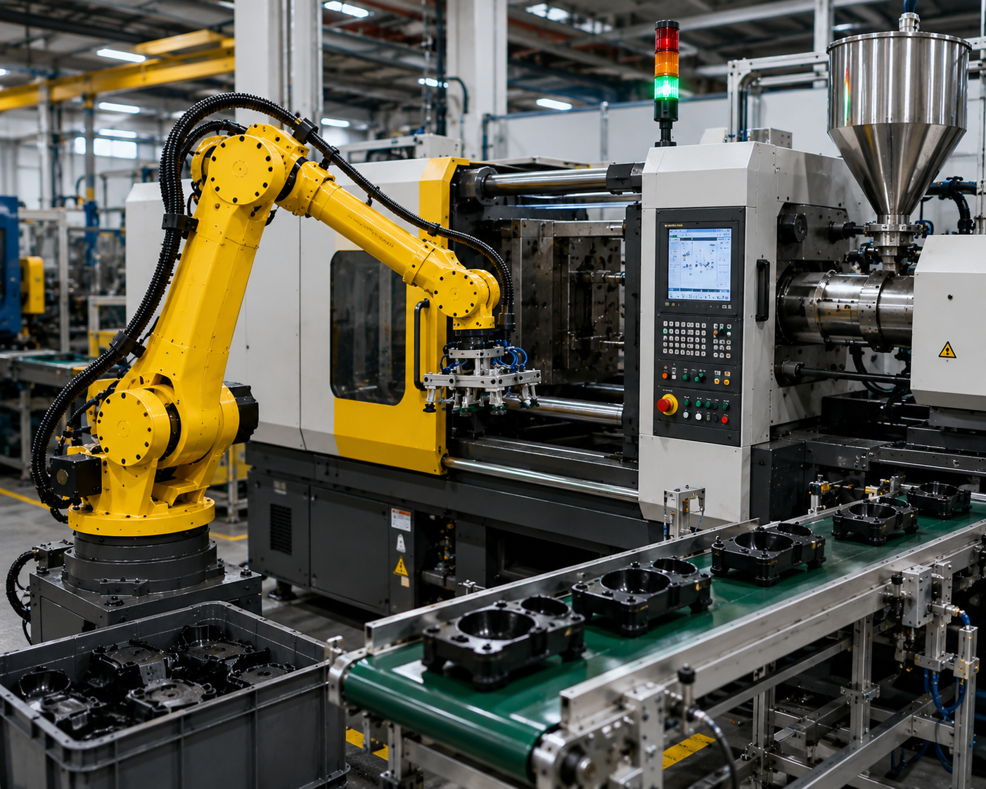 Automated Injection Molding Factory Line