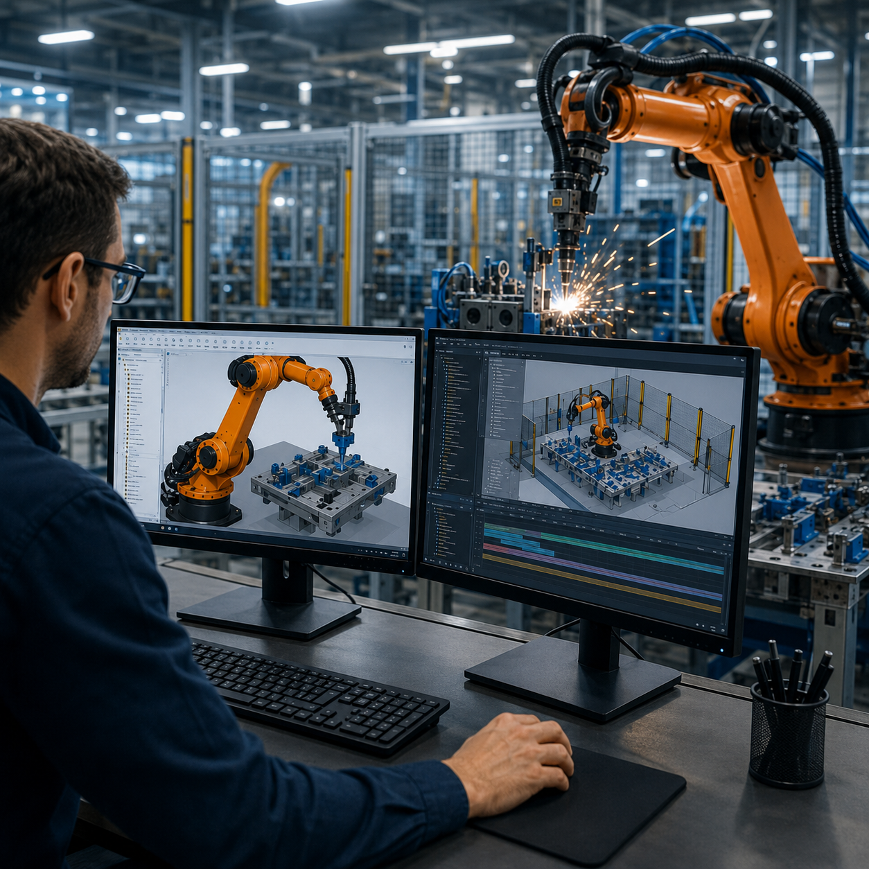 Engineer Programming Industrial Robots