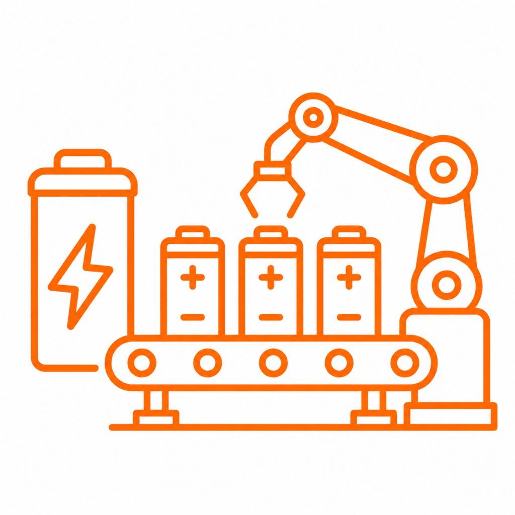 Orange Battery Assembly Line