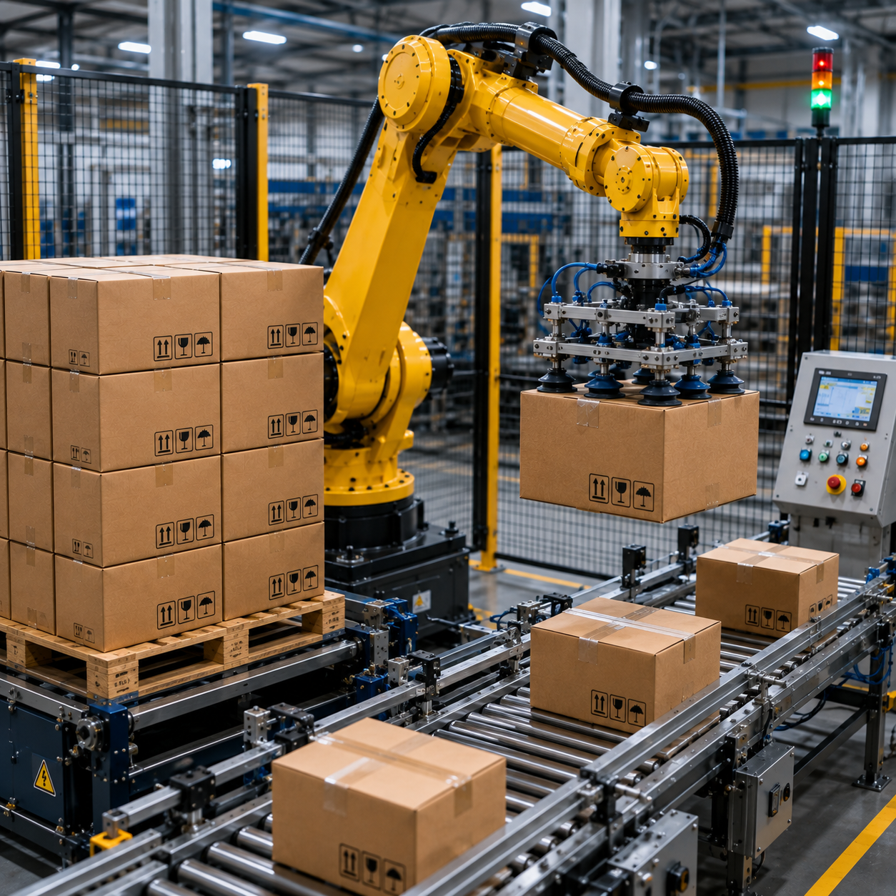 Robotic Box Handling in Modern Factory