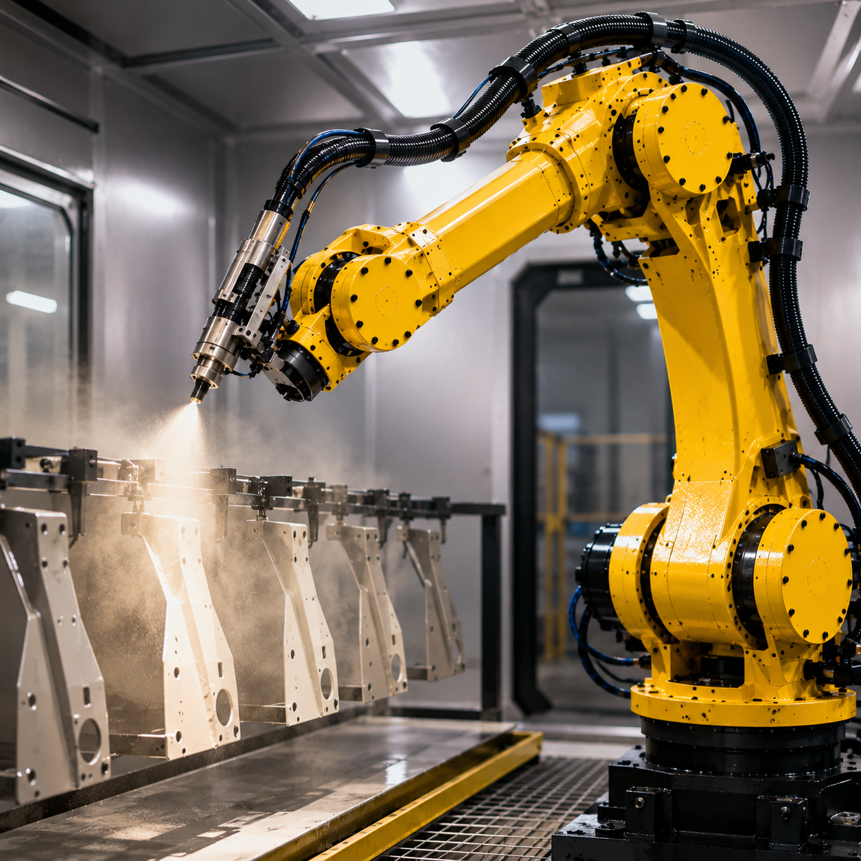 Robotic Spray Painting in Industrial Booth