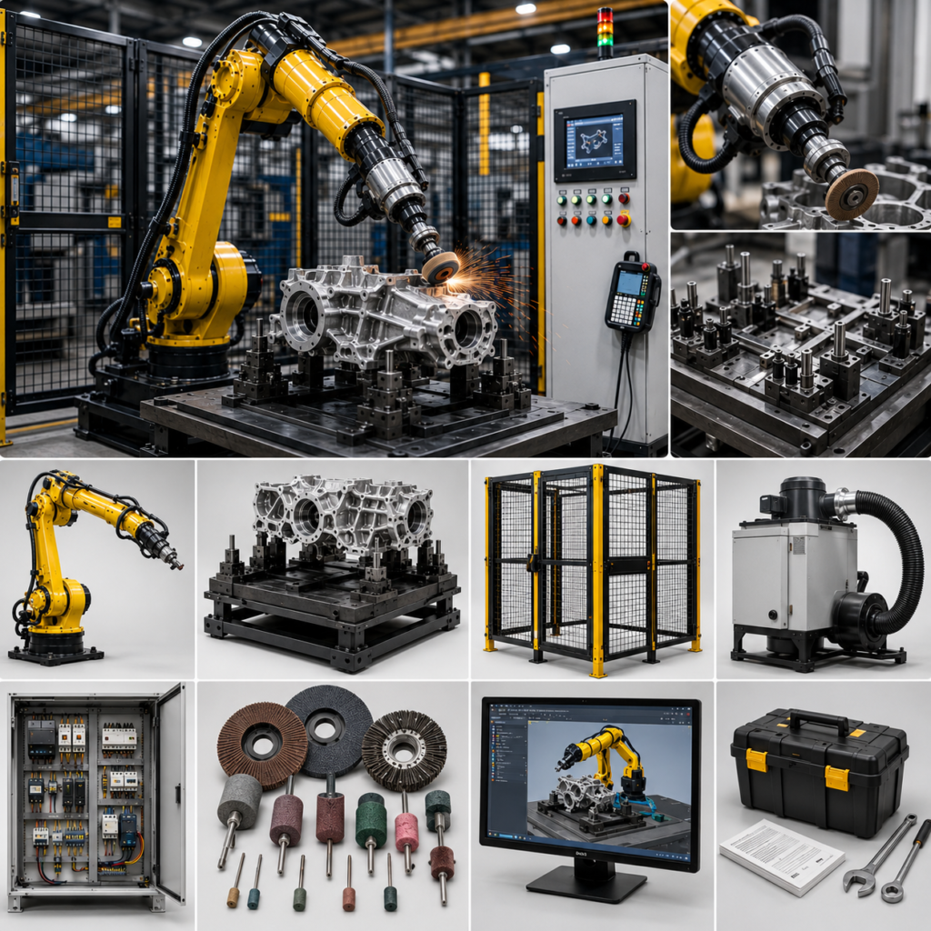 Robotic Abrasive Finishing Cell Collage