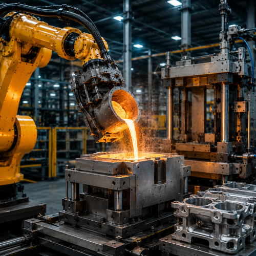 Industrial robotic pouring in action