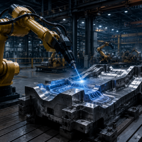 Industrial robotic precision in action